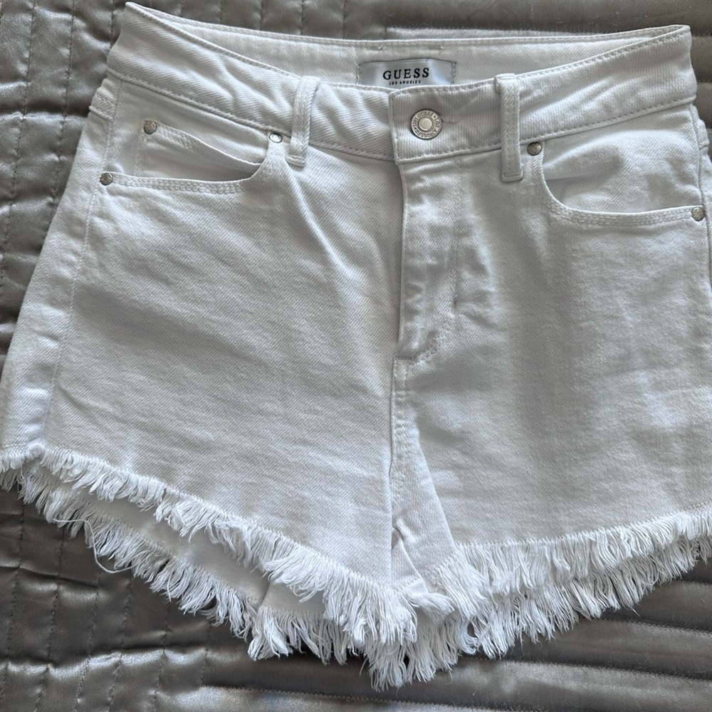 White Guess Jean Shorts